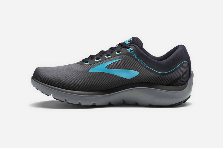 Brooks Pureflow 7 Road Running Shoes Womens Dark Grey/Blue 369247-EXV